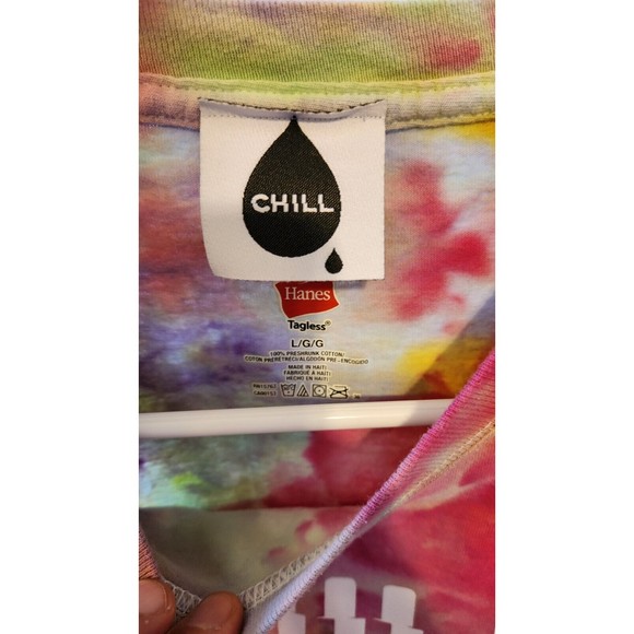 Trippy Tie Dye Tshirt Large - Chill - Tie Dye Tee - Chill Tshirt - Size L - Picture 2 of 3